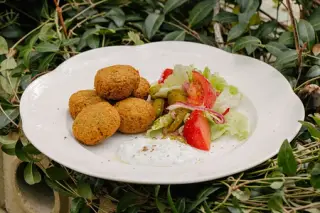 Д Фалафель с овощами и соусом Дзадзыки