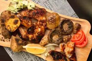 Шашлык Куриный сет с запеченной картошкой 