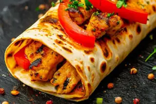 Шашлык в лаваше или в пите Фирменный куриный BBQ 