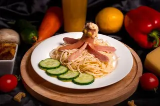 Детские сосиски с макаронами Осьминожек