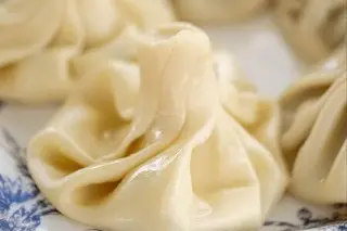 Хинкали с сыром и мятой жареные