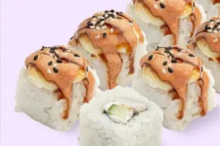 Запечённый с креветкой и угрём