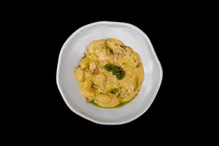 Ньоки с беконом и тыквенным кремом