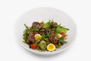 Салат с куриной печенью