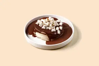 Японские панкейки с шоколадным кремом и маршмеллоу