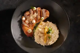 Куриная грудка с ризотто